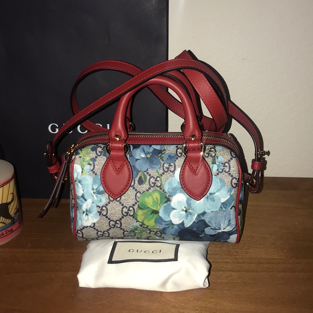 Gucci Supreme Blooms Boston in Blue Hibiscus